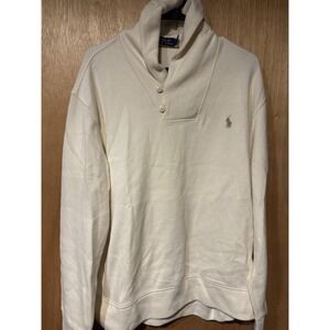 Polo Ralph Lauren Great Condition SHAWL COLLAR SWEATER Large Ivory